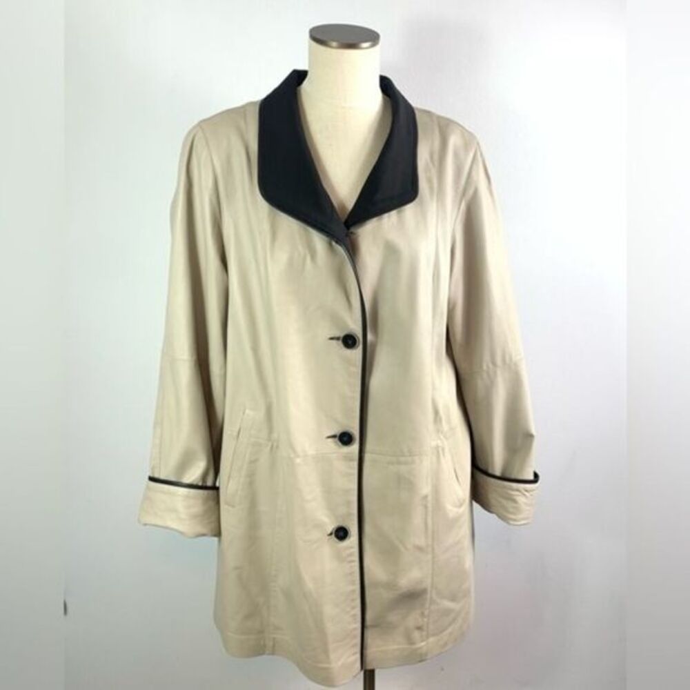 Hide Society HiSo Genuine Leather Women's Trench Coat Jacket Reversible